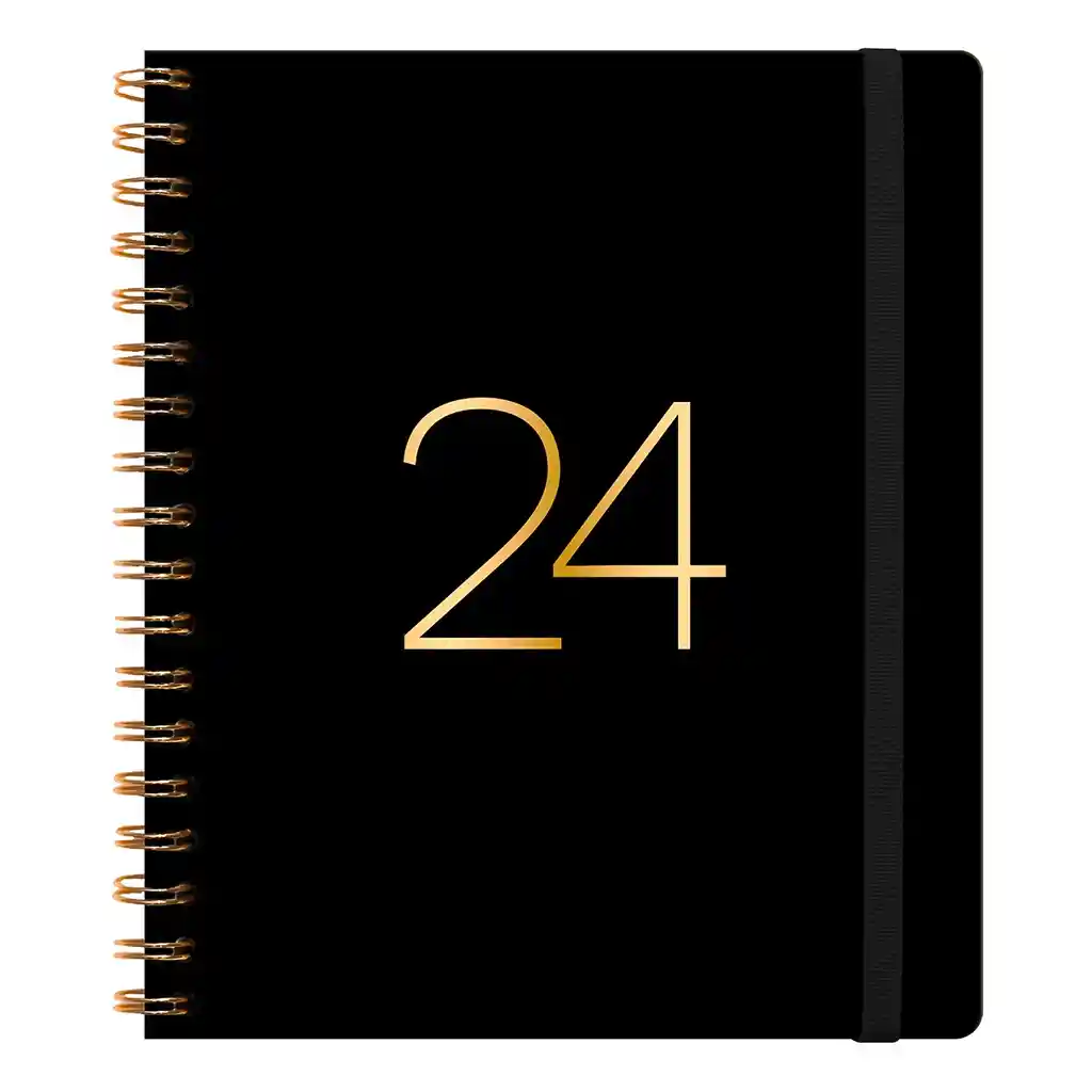 Agenda Pu Espiral Cuaderno Semanal Negra