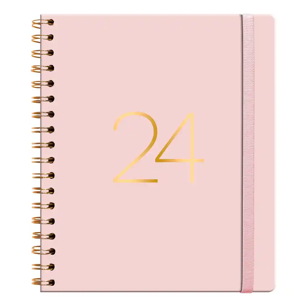 Agenda Pu Espiral Cuaderno Semanal Rosa