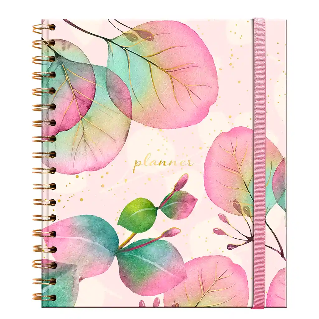 Planner Botanico Rosa Semanal - Espiral (17x20)