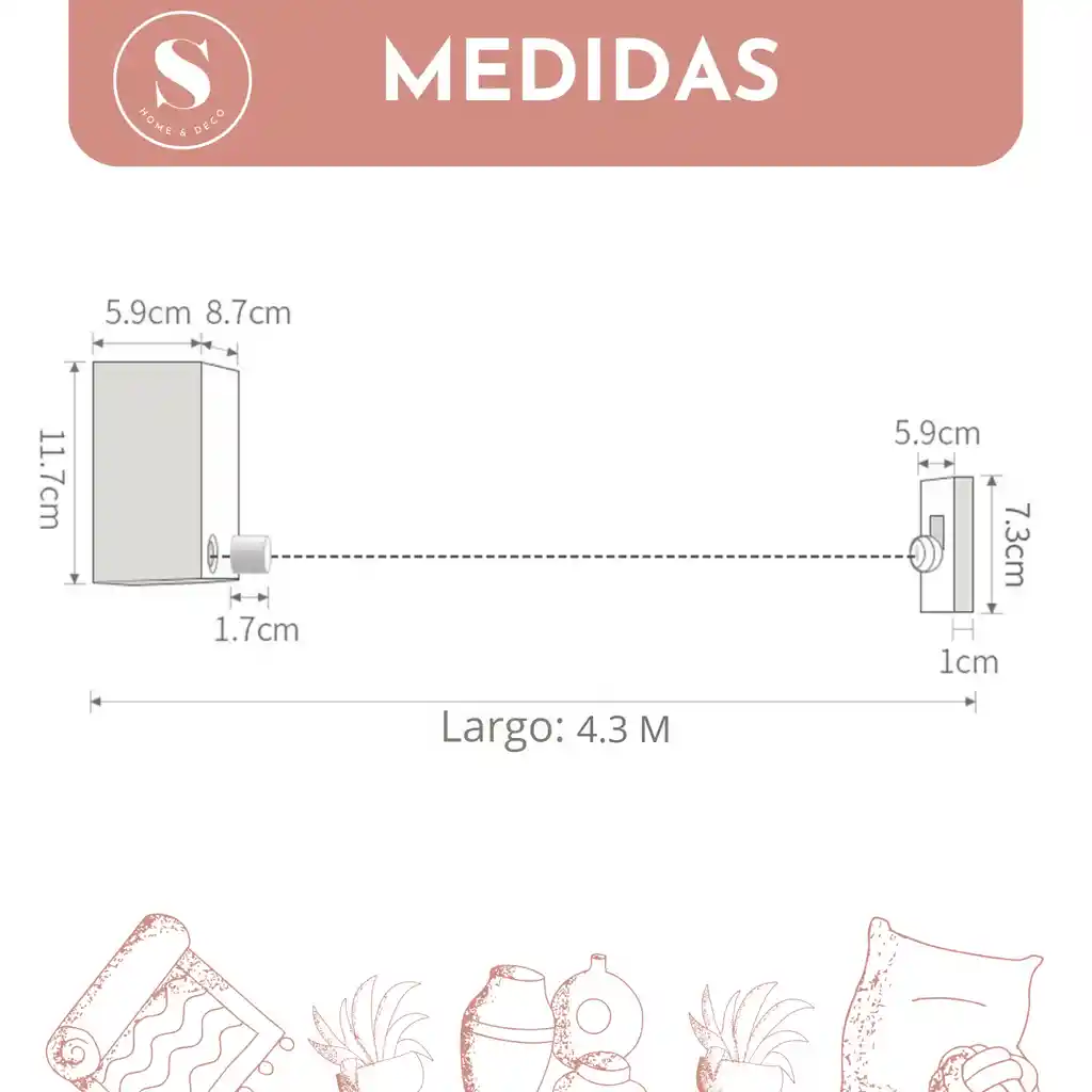 Tendedero De Ropa Plegable Retractil