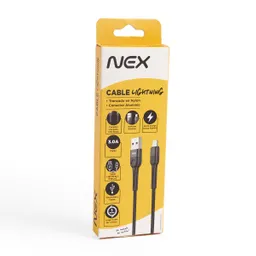 Nex Cable Lightning Trenzado en Nylon Negro 1 Metro