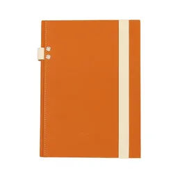 Libreta de Tela Con Elástico Con Líneas Naranja 15 x 21 cm