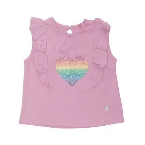 Polera Manga Corta Bebe Niña Lavanda Pillin 12 M