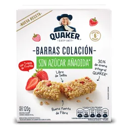 Quaker Barras Colación con Trozos de Frutilla sin Azúcar Añadida