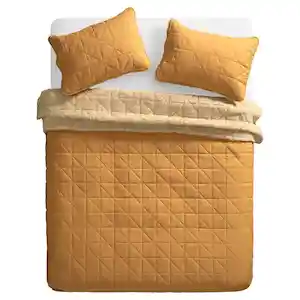 Quilt Microfibra Cordero Terracota 2 Plazas