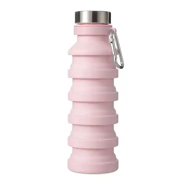 Miniso Botella de Silicona Plegable Rosa