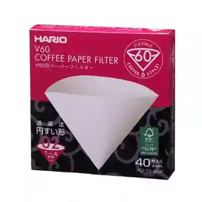 Filtros De Papel V60-02 Hario 40 Unidades