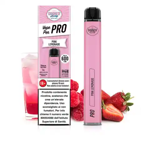 Vaporizador Desechable Pink Limonade 0% Nicotina Dinner Lady 600 Puff