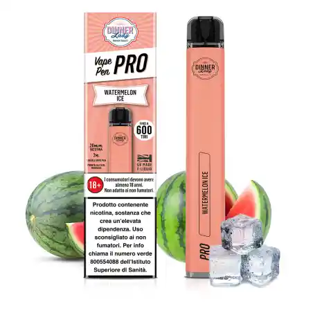 Vaporizador Desechable Watermelon Ice 0% Nicotina Dinner Lady 600 Puff