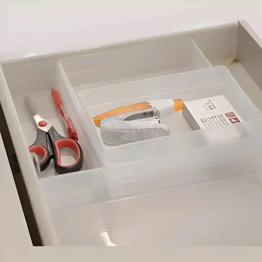 Caja Organizadora Translucida Apilable Baja 260x90x45mm