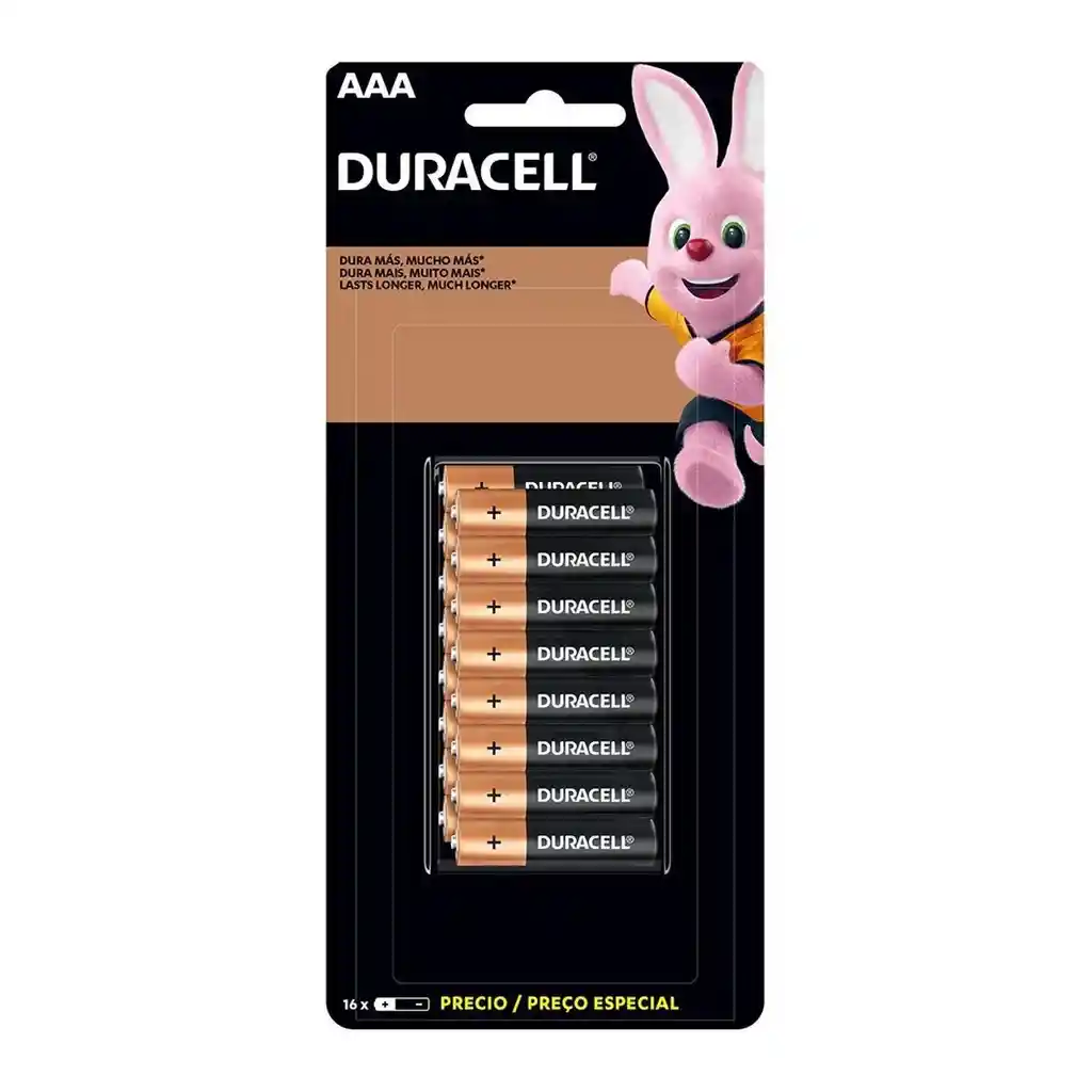 Pack 16 Pilas Duracell Aaa Alcalina Blister