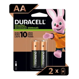 Pack 2 Pilas Aa Recargables Duracell 2500mah