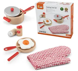 Cocina Set Ollas Y Accesorios Madera