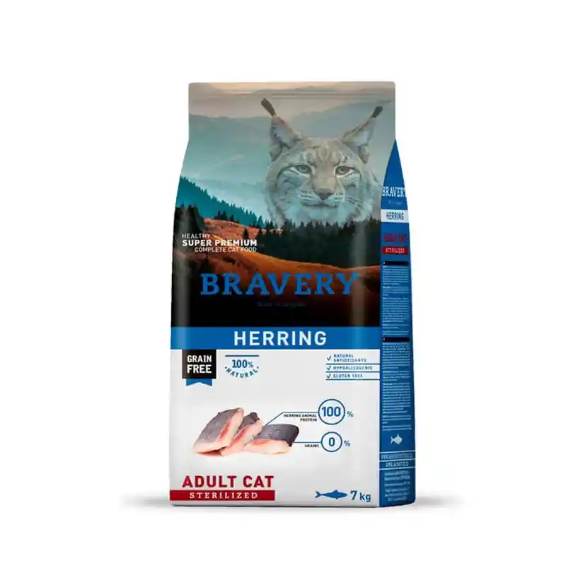 Alimento Gato Bravery Herring Adult Sterilized 7kg