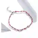 Pulsera Plata 925 Hilo Rojo Bolitas