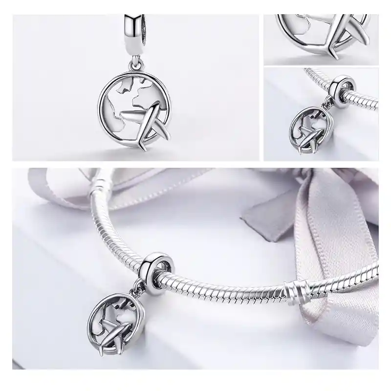 Charm Dije Plata 925 Avion Planeta