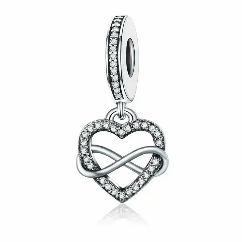 Charm Dije Plata 925 Corazon Infinito