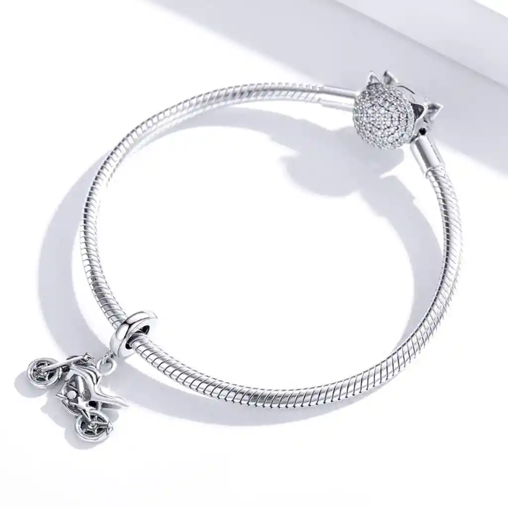 Charm Dije Plata 925 Colgante Moto Naked