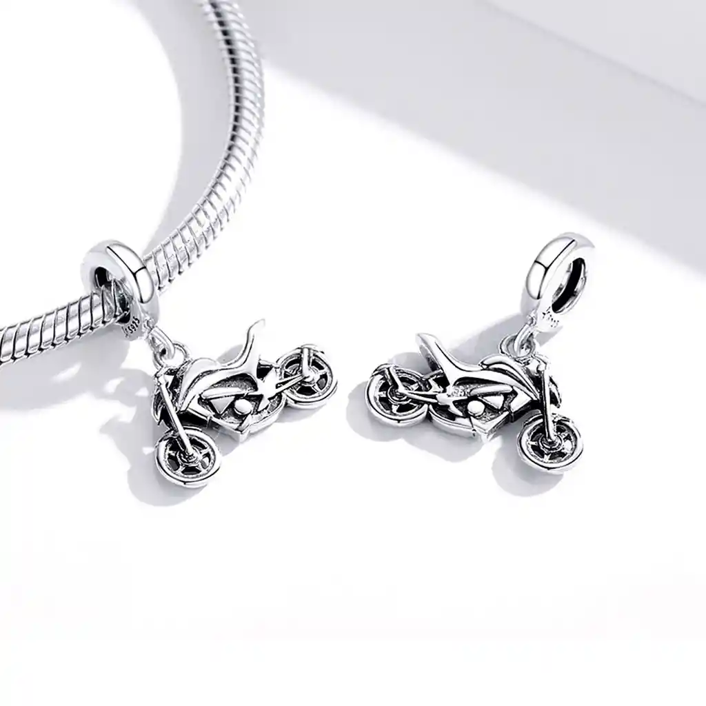 Charm Dije Plata 925 Colgante Moto Naked