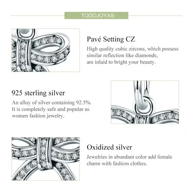 Charm Dije Plata 925 Cinta Regalo