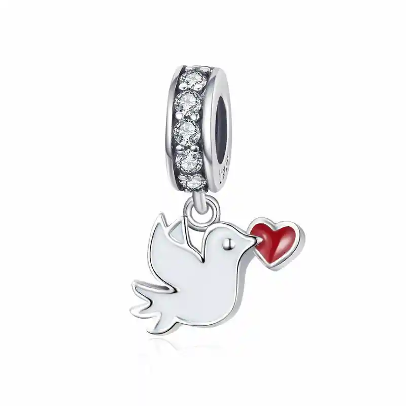 Charm Dije Plata 925 Paloma Blanca