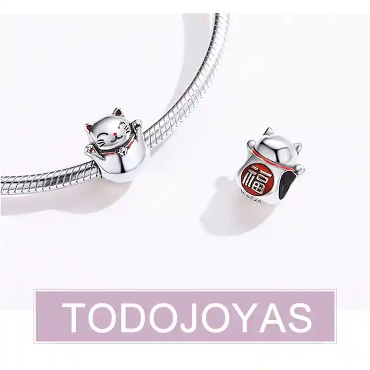 Charm Dije Plata 925 Gato Maneki Neko