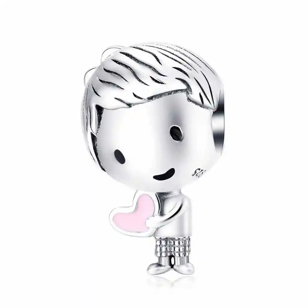 Charm Dije Plata 925 Niño Con Corazon