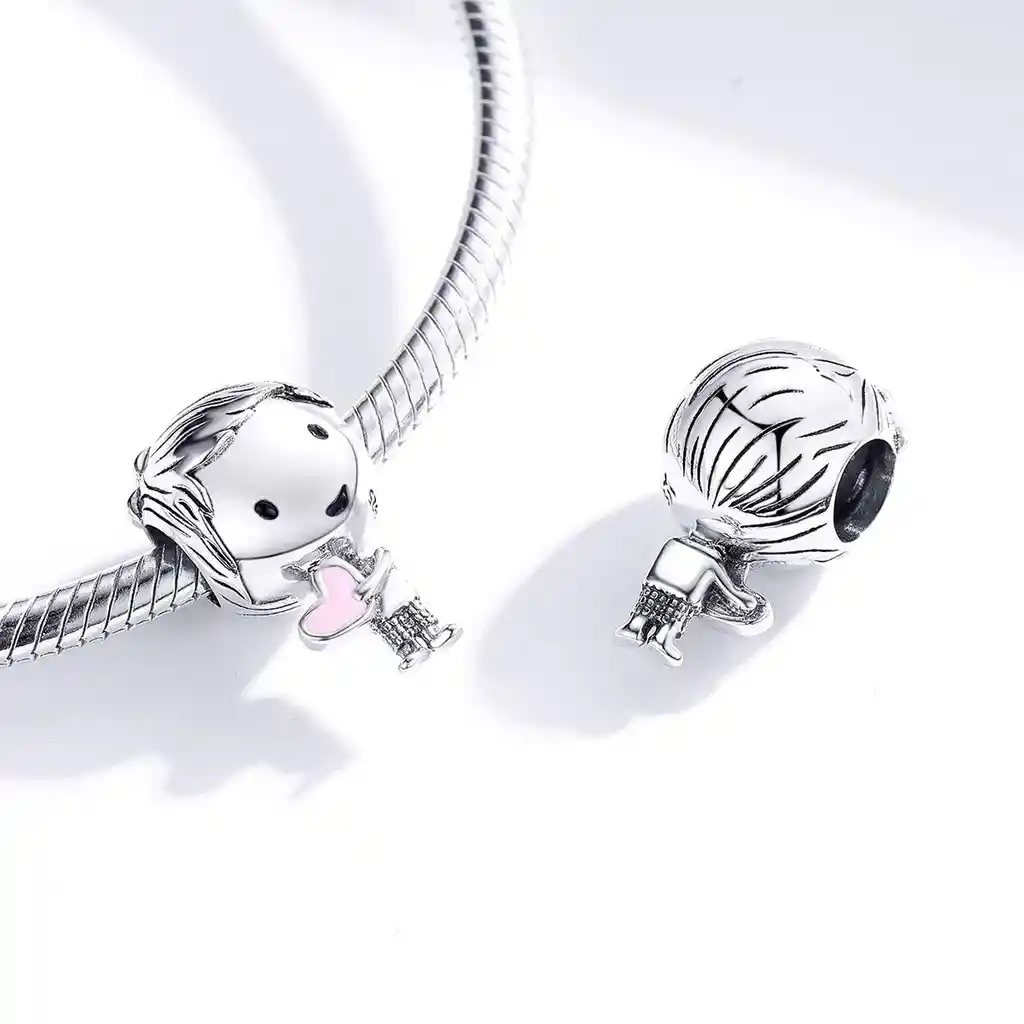 Charm Dije Plata 925 Niño Con Corazon