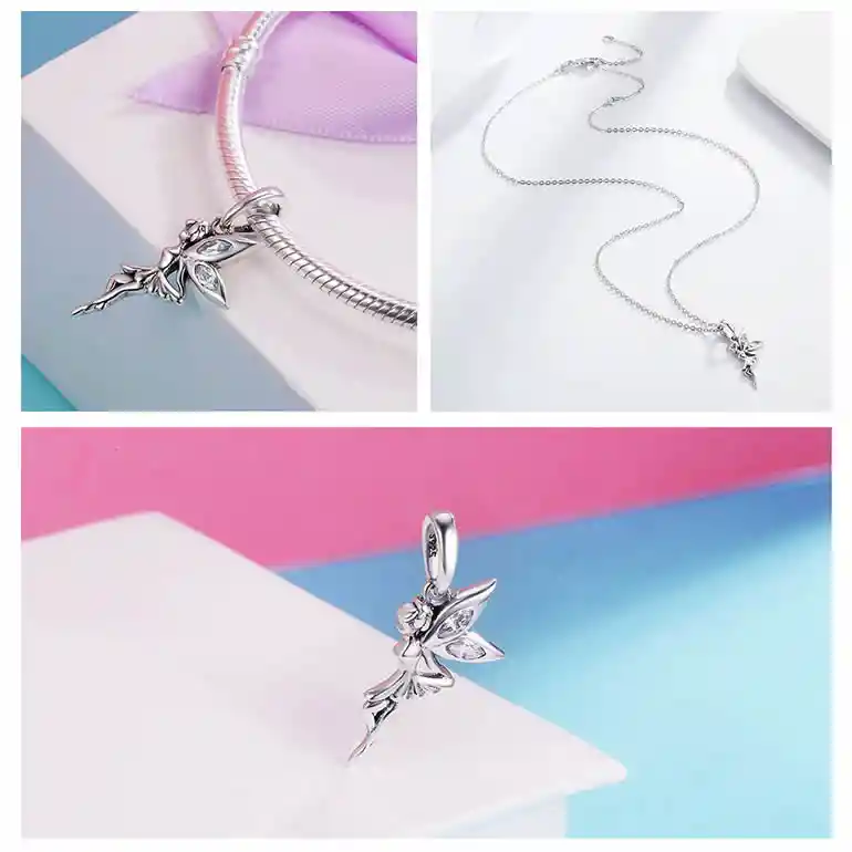 Charm Dije Plata 925 Hada Con Circones