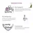 Charm Dije Plata 925 Corazon Loving Sister Infinito