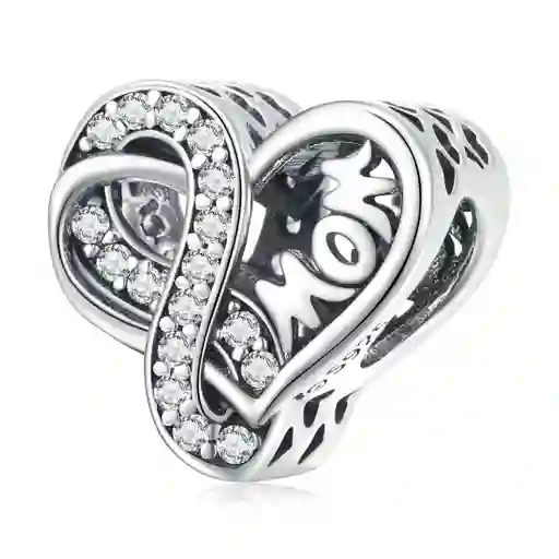 Charm Dije Plata Corazon Infinito Mom