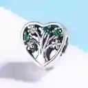 Charm Dije Plata 925 Corazon Arbol Verde