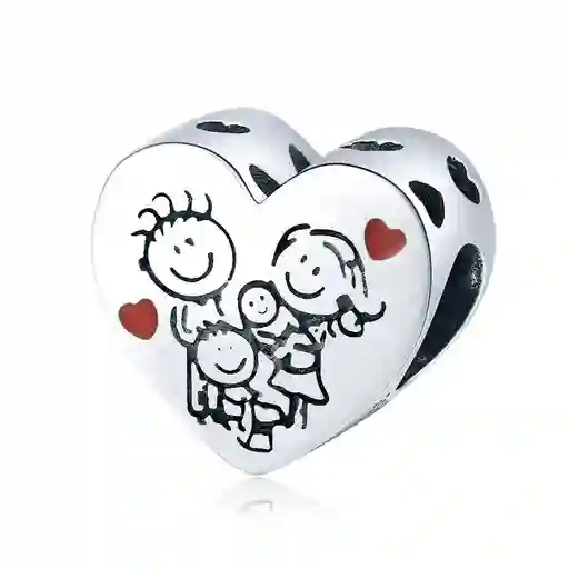 Charm Dije Plata 925 Corazon Familia Love