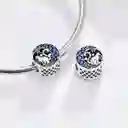 Charm Dije Plata 925 Gato En Luna Azul