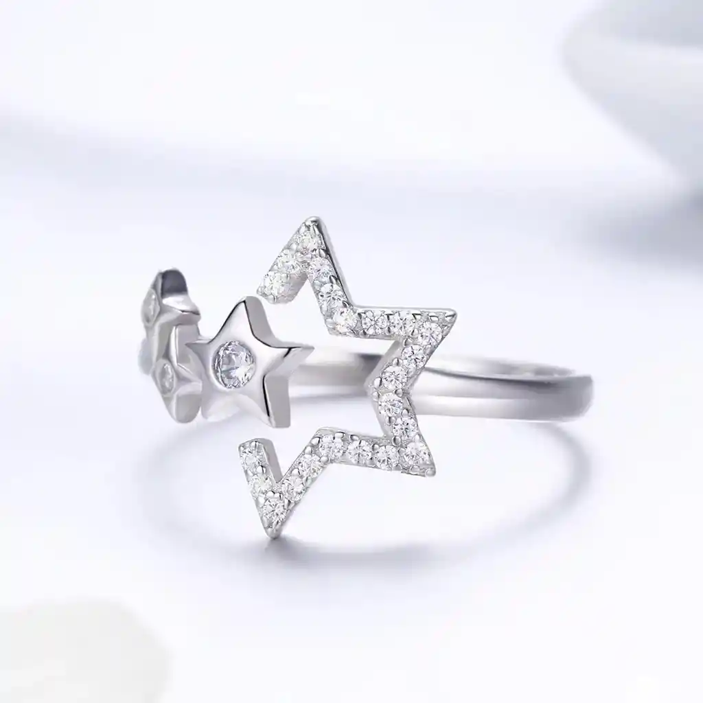 Anillo Plata 925 Estrellas