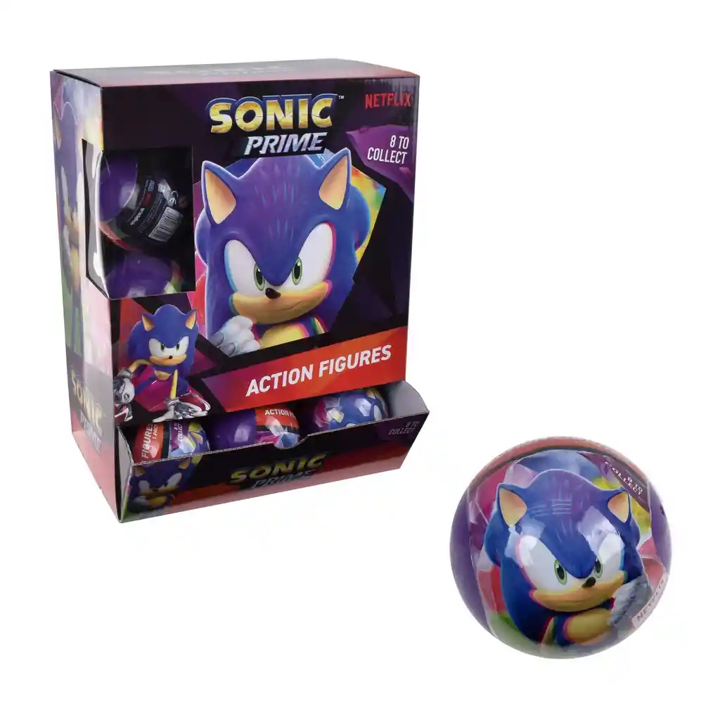 Figura Articulada De 8 Cms Sonic En Capsula Con Base Y Folleto