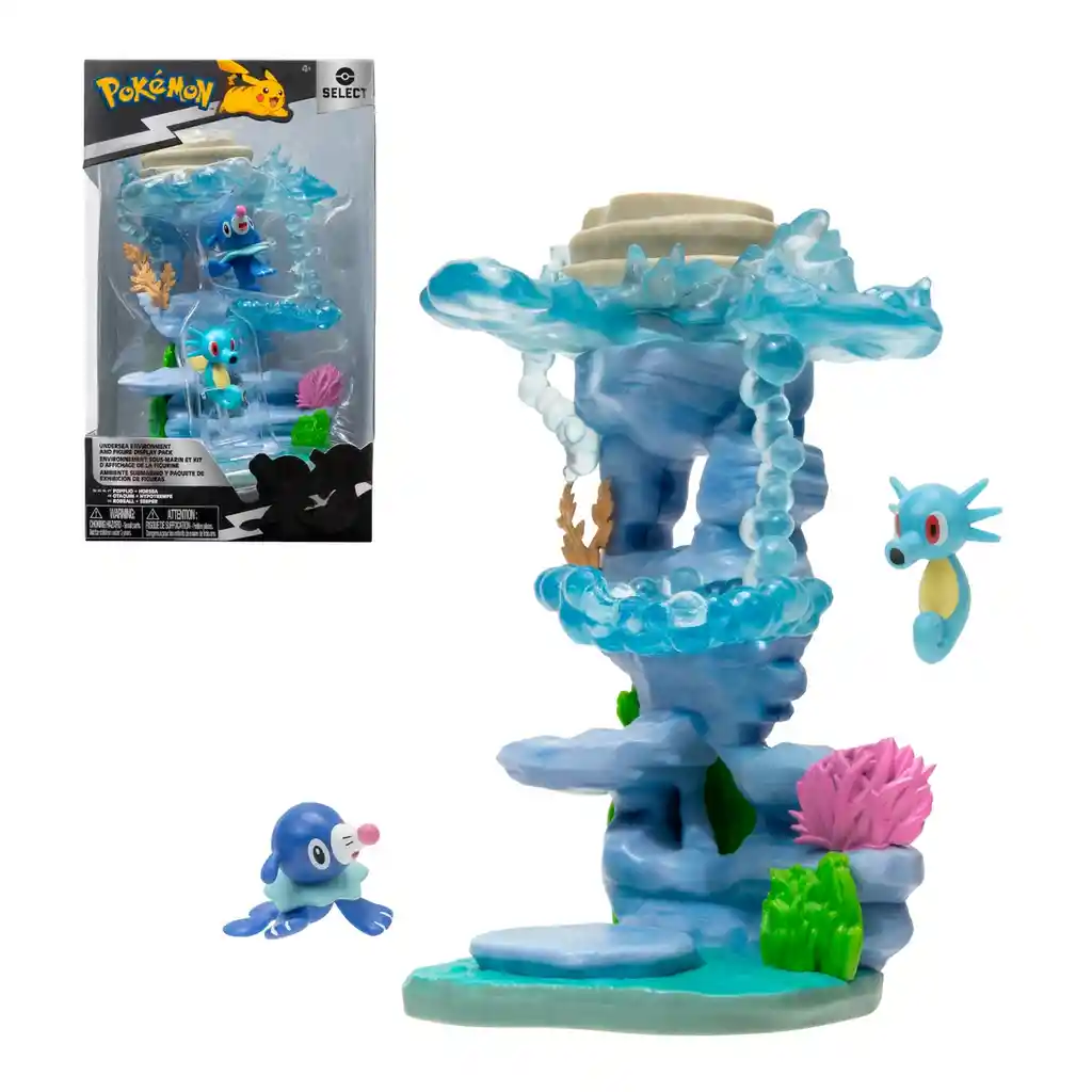 Playset Entorno Pokemon Con 2 Figuras . Popplio Y Horsea