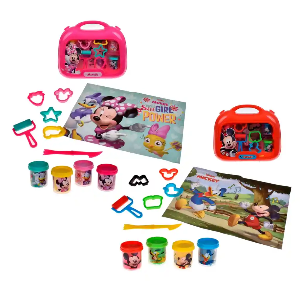 Set De Masas Con Accesorios En Maleta Plastica De 28 X 24 Cms Disney