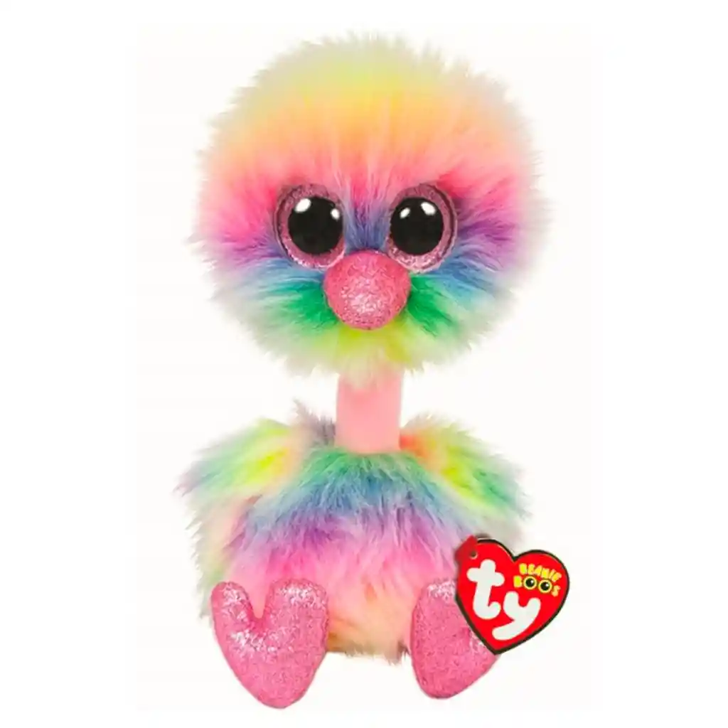 Ty Beanie Boos Asha Avestrúz Arcoiris Mediano