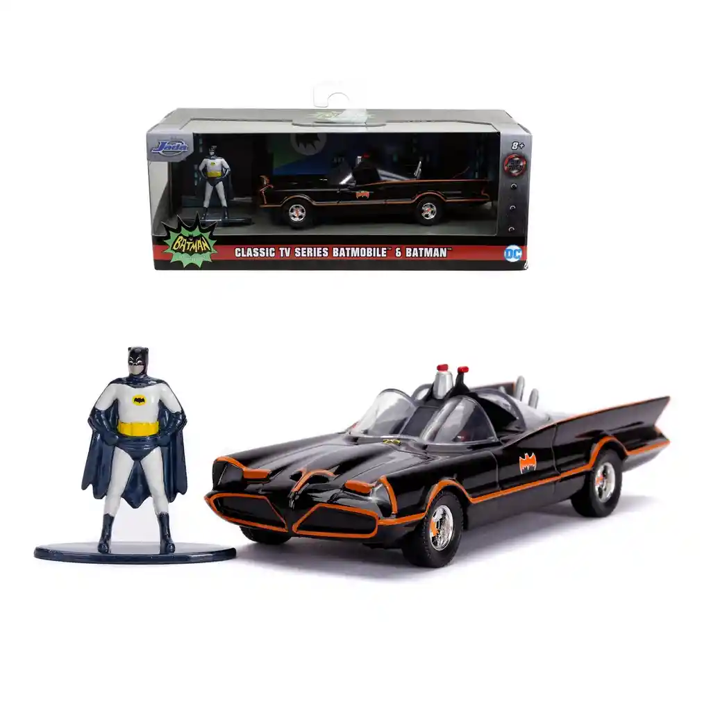 Batimóvil Clásico 1966 Escala 1:32 Con Figura Batman De 4 Cm