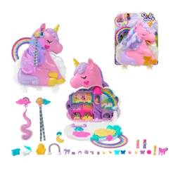 Polly Pocket Set De Juego Unicornio Con Salón Arcoíris