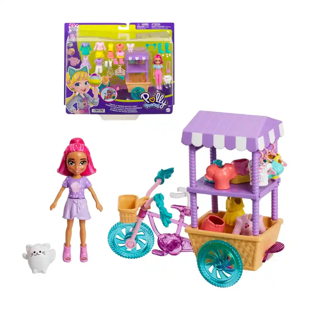 Polly Pocket Set De Juego Carrito De Dulces Sorpresas