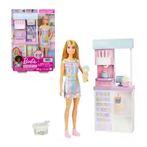 Barbie Profesiones Set De Juego Heladería Con Muñeca