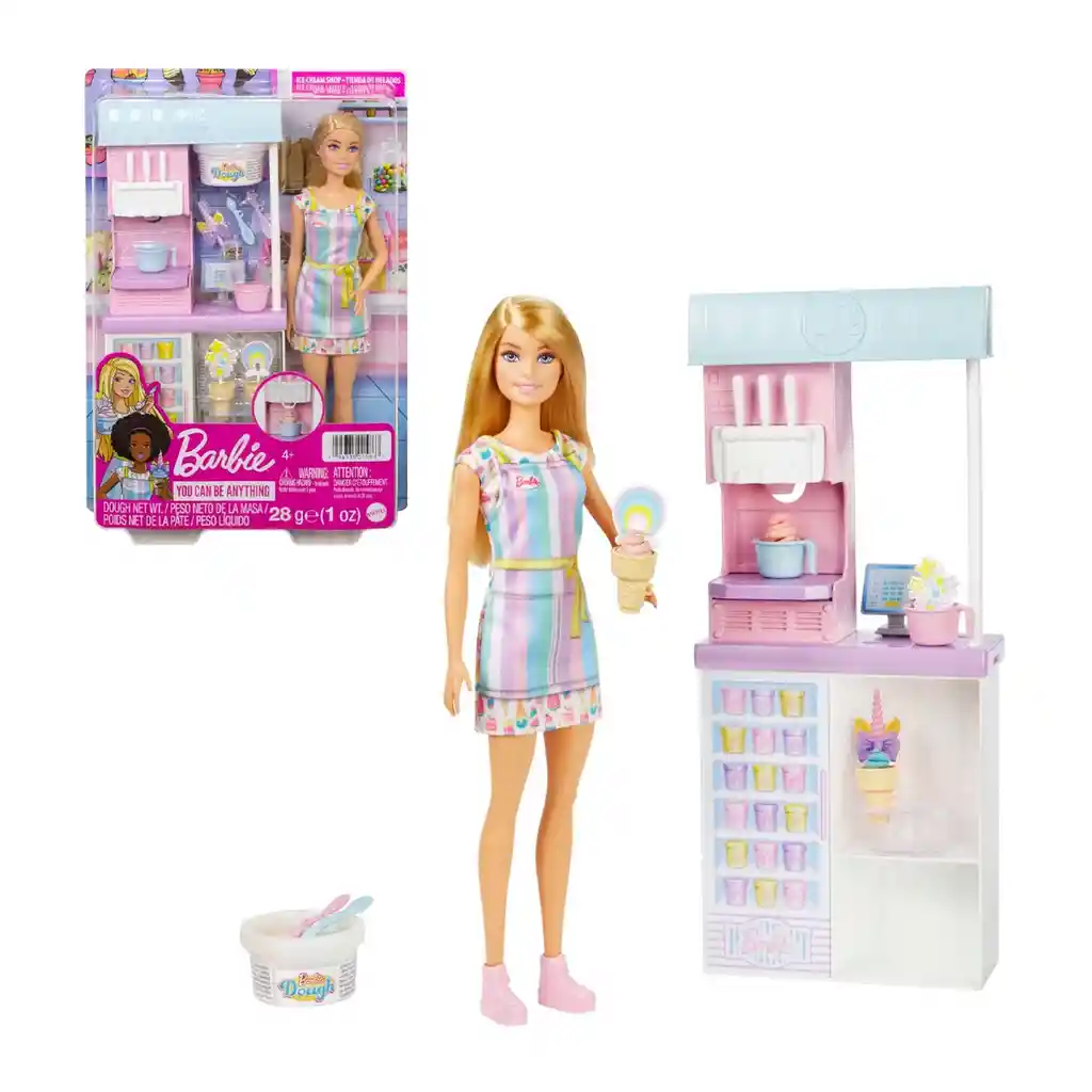 Barbie Profesiones Set De Juego Heladería Con Muñeca