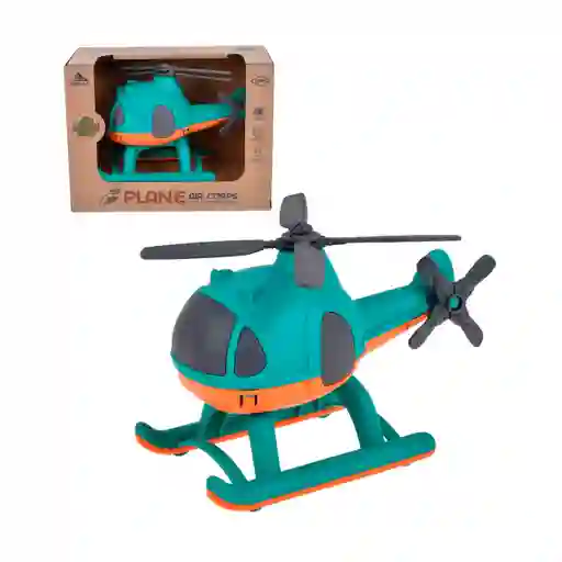 Helicoptero De 17 Cm Material Reciclado