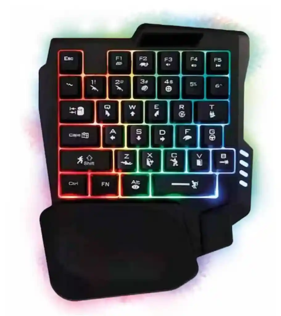 Teclado Gamer Una Mano Rgb Reptilex Pro