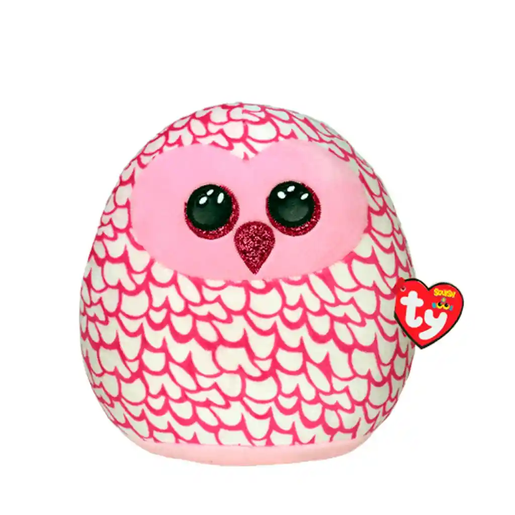 Ty Squish-a-boos Pinky Búho Rosa Regular