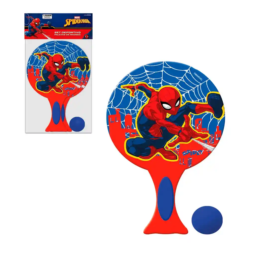 Set Deportivo Paletas De Madera Spiderman Marvel