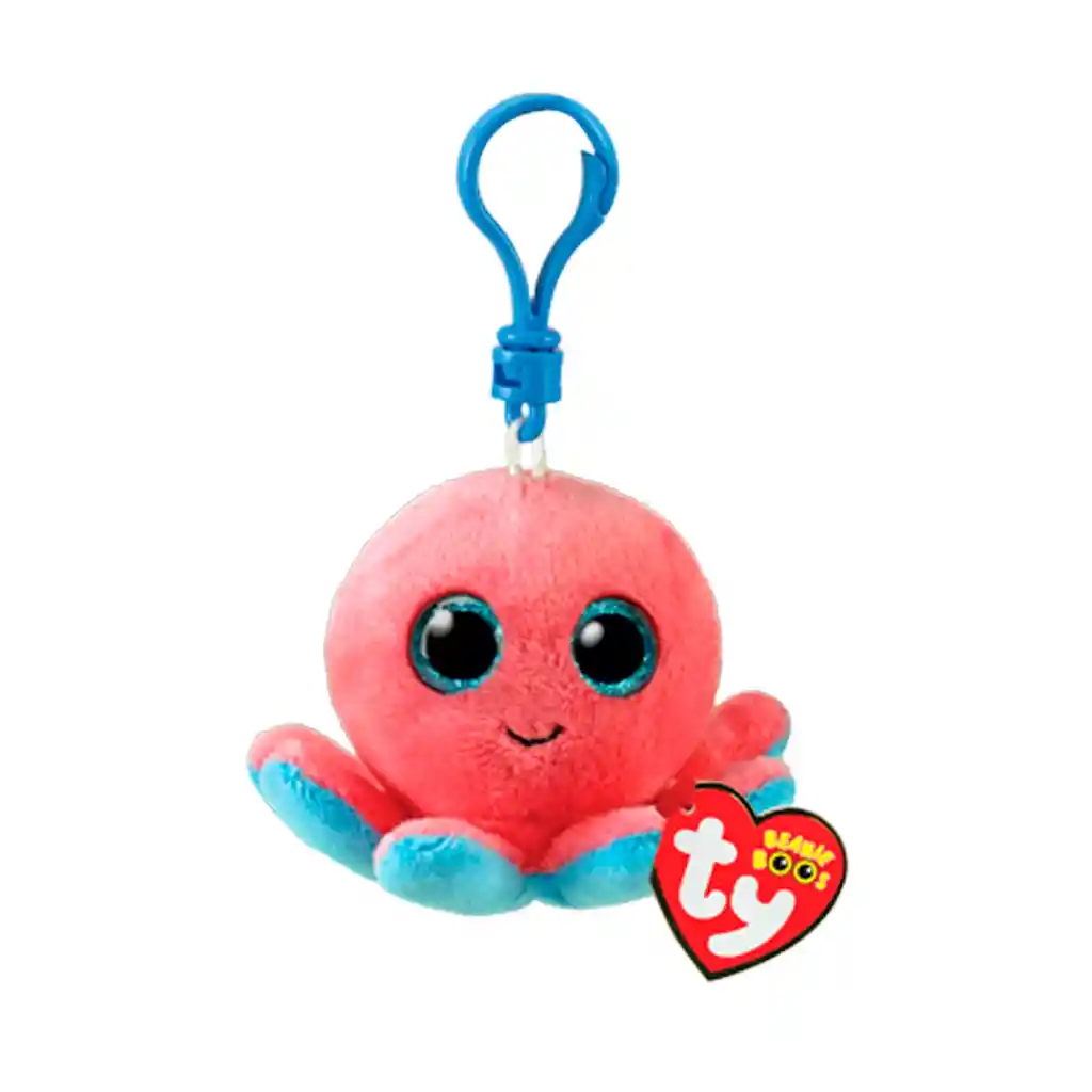 Ty Beanie Babies Sheldon Pulpo Coral Clip