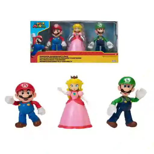 Pack Figura Super Mario Mushroom Kingdom X 9cm